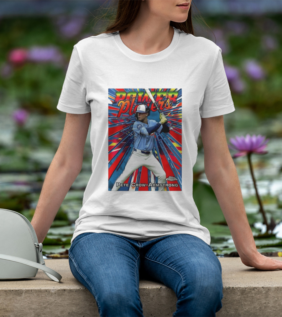 Pete Crow Armstrong Power Players Chicago Cubs Topps Chrome MLB Baseball T-Shirt
