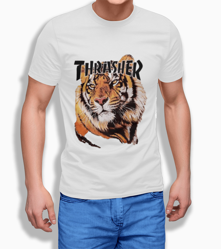 Tiger Thrasher Magazine Wildlife Nature Animal Orange Color T-Shirt