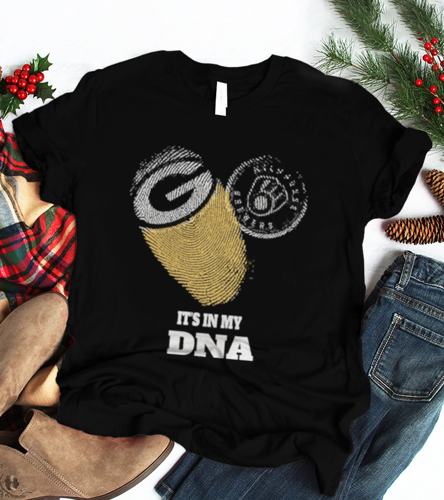 Packers Brewers It's In My DNA Football Baseball Fan Pride T-Shirt