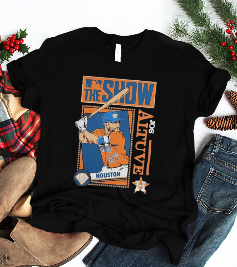 Houston Astros Jose Altuve The Show MLB Player Homage Navy Tri Blend T-Shirt
