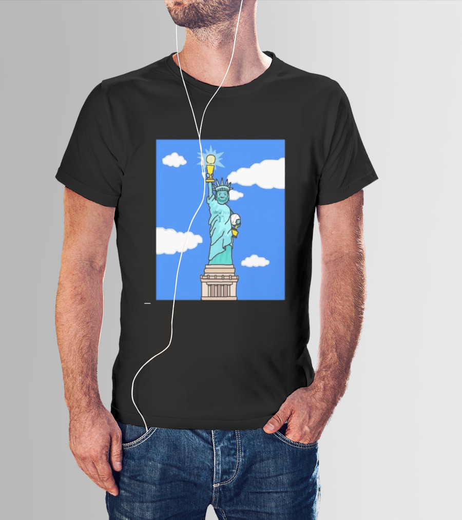 Jalen Brunson Statue Of Liberty New York 11 NBA Trophy T-Shirt