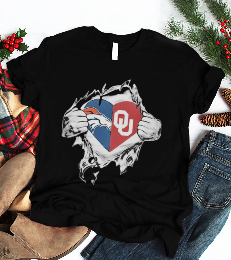 Broncos OU Sooners Heart Blend T-Shirt