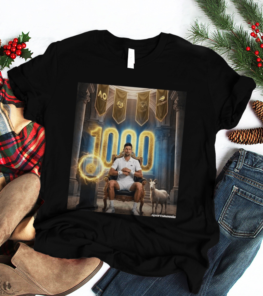 Novak Djokovic 1000 Weeks ATP Top 20 Tennis Player T-Shirt