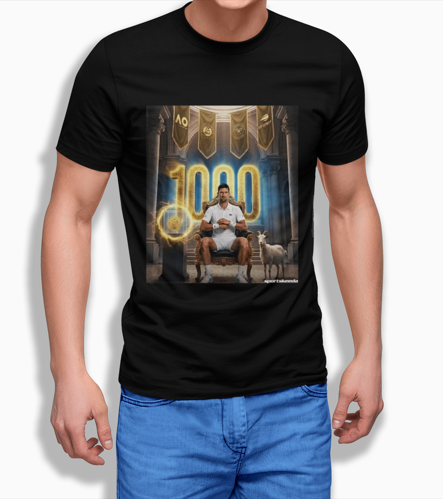 Novak Djokovic 1000 Weeks ATP Top 20 Tennis Player T-Shirt