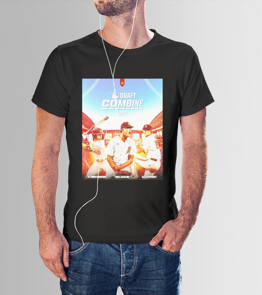 MLB Draft Combine Moutzouridis Carlon Overbay Arizona State Sun Devils Baseball T-Shirt