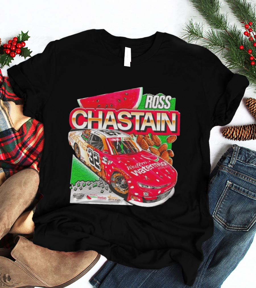 Ross Chastain 32 Western Watermelon California Almonds NASCAR Racing Car T-Shirt