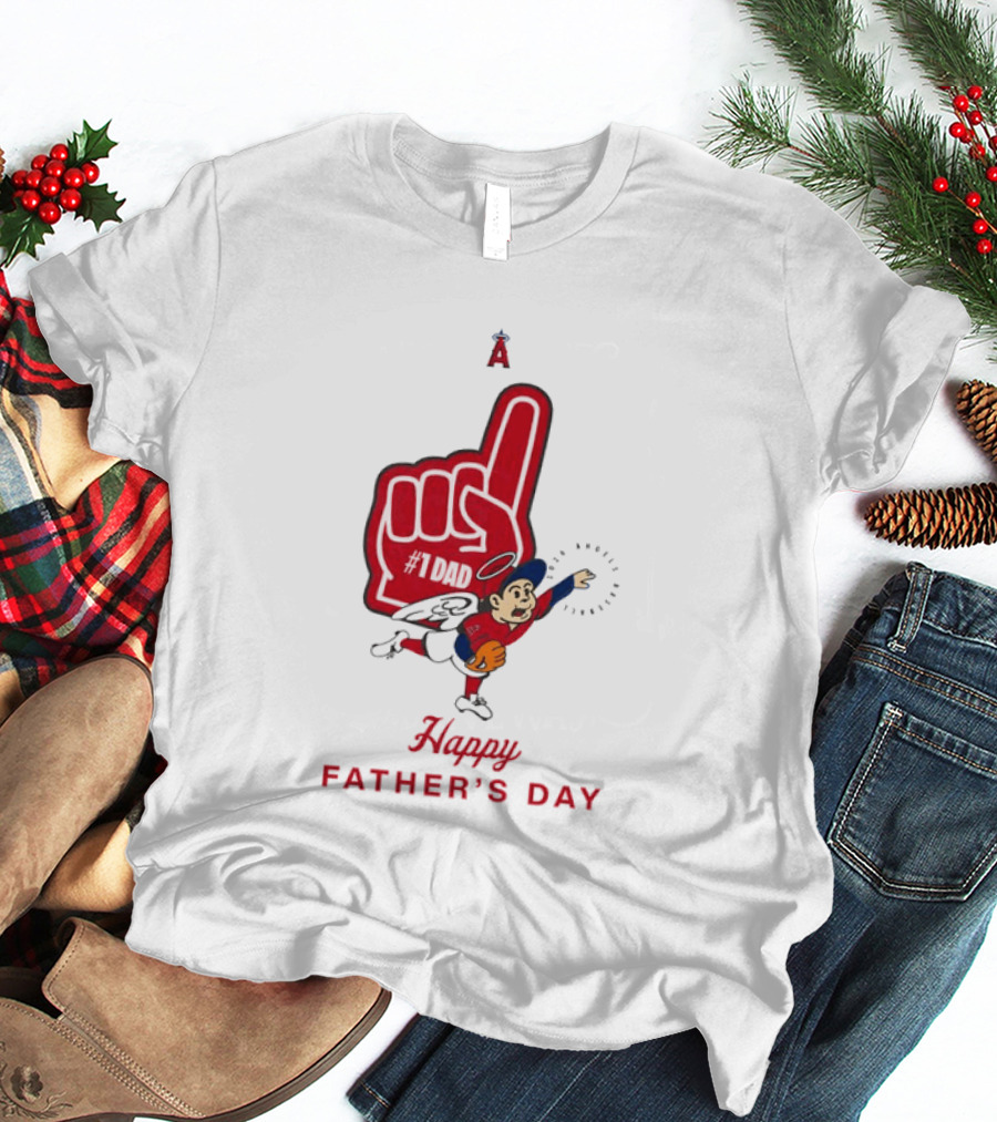 Happy Father's Day 2026 Los Angeles Angels Baseball Fan Foam Finger T-Shirt