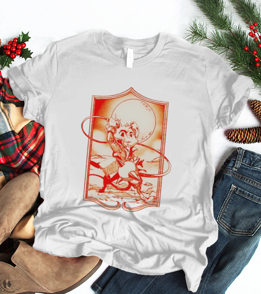 Biker Mice From Mars Throttle Wielding Flail Against Moonlit Backdrop T-Shirt