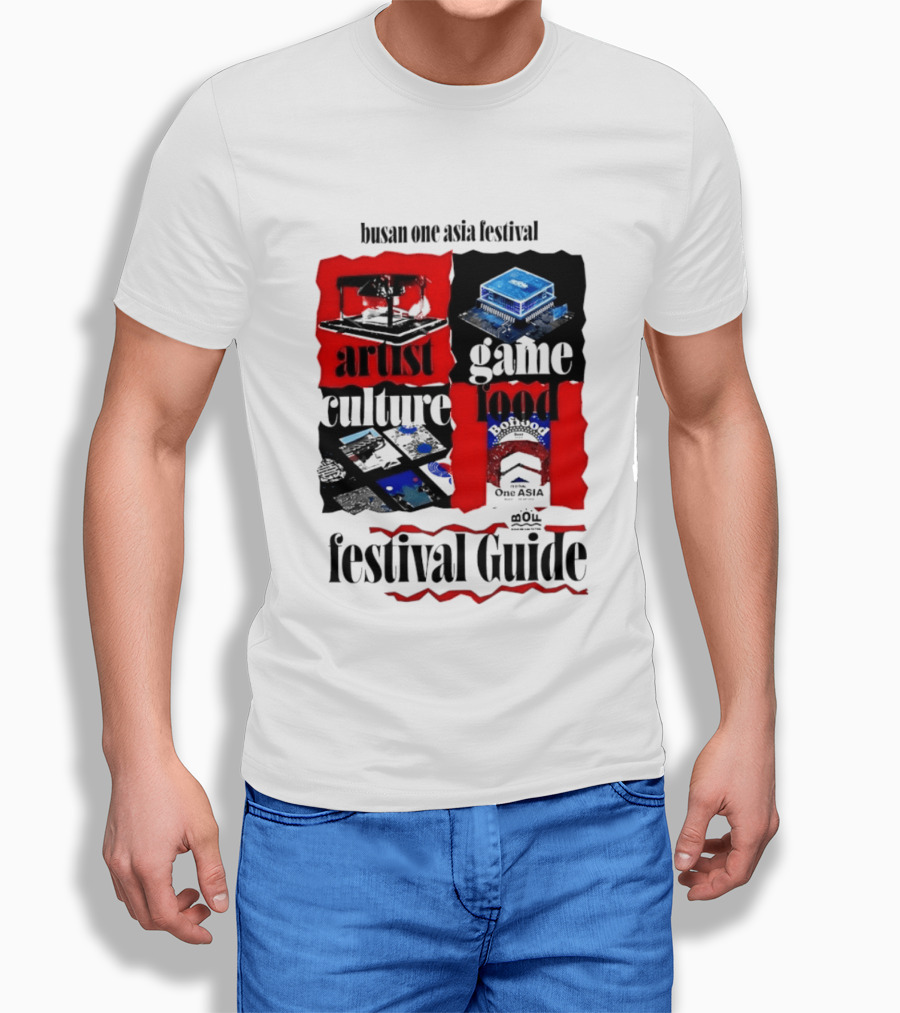 Busan One Asia Festival Artist Game Food Culture Festival Guide T-Shirt