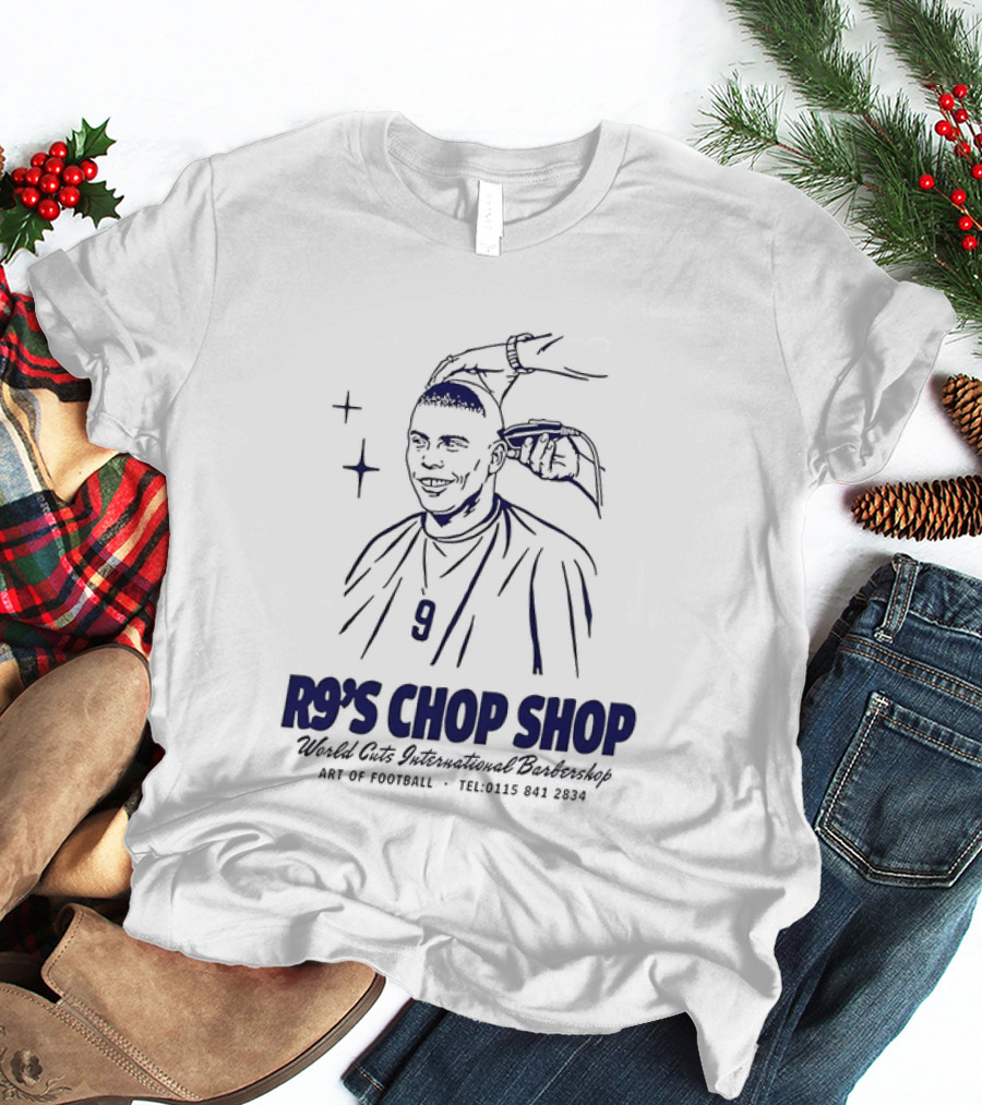 R9's Chop Shop Brazil Ronaldo National Team Barber Art Of Football T-Shirt