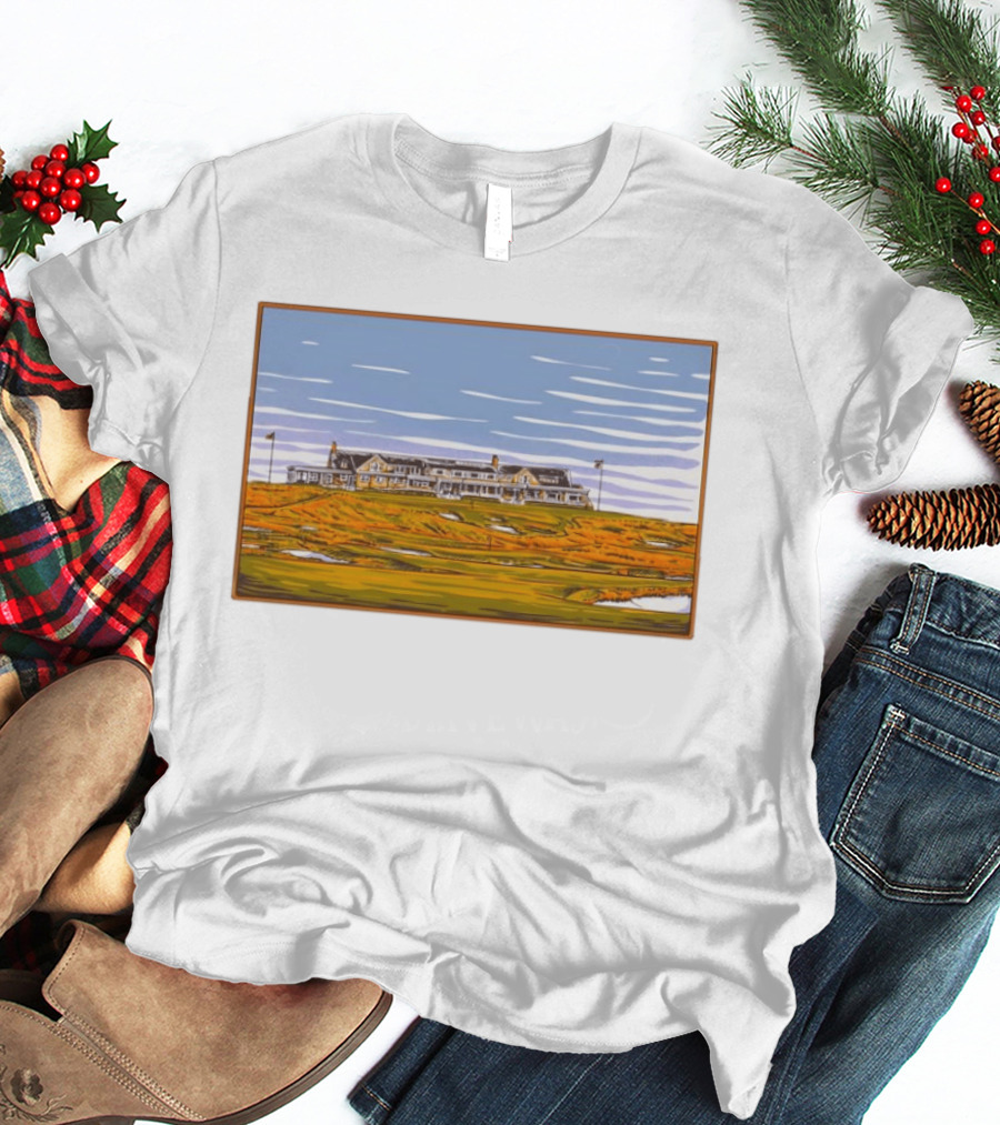 Shinnecock Hills Golf Club Clubhouse Course Landscape View Southampton New York T-Shirt