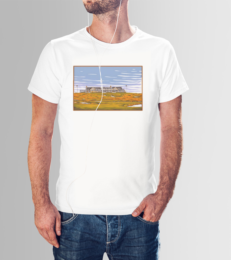 Shinnecock Hills Golf Club Clubhouse Course Landscape View Southampton New York T-Shirt