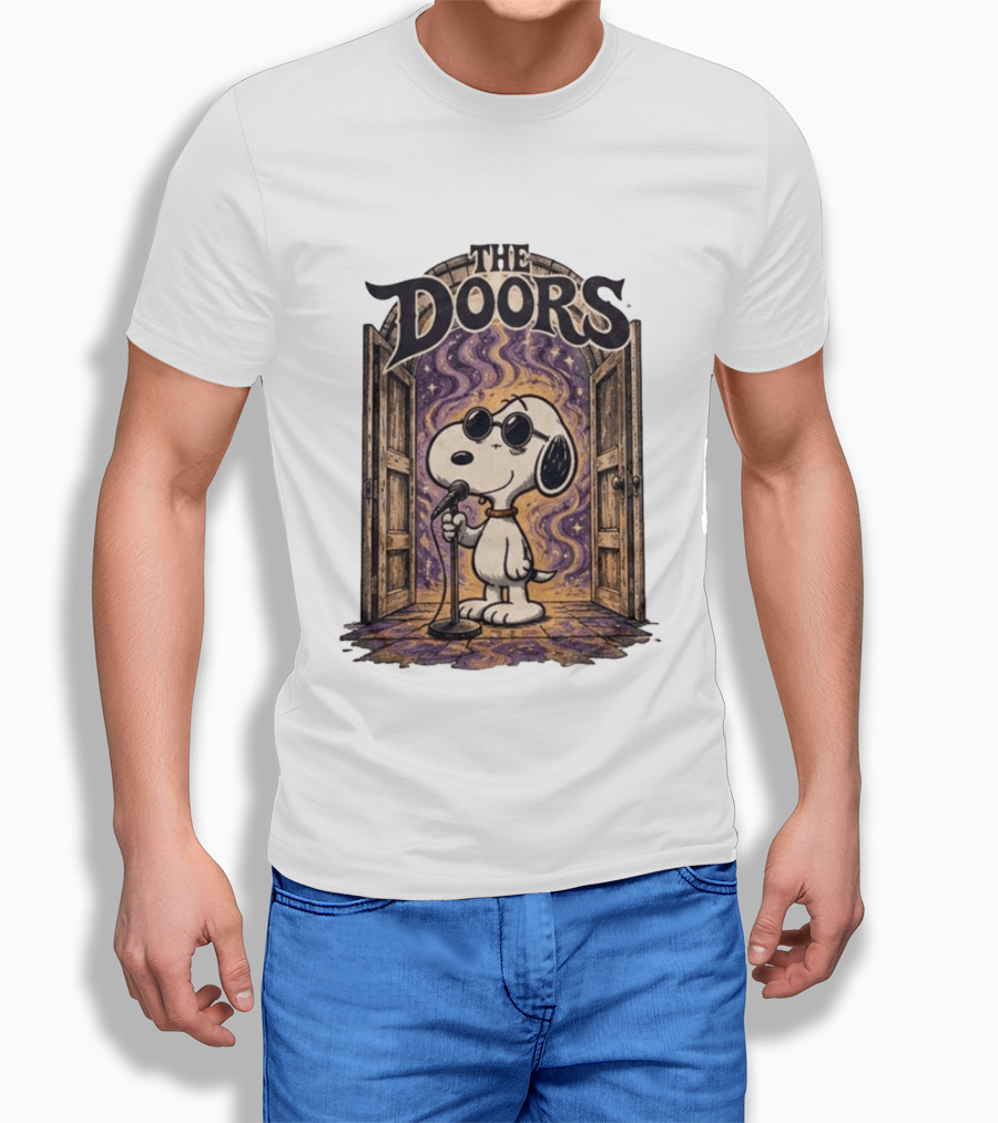 Snoopy The Doors Open The Mind Midnight Light T-Shirt