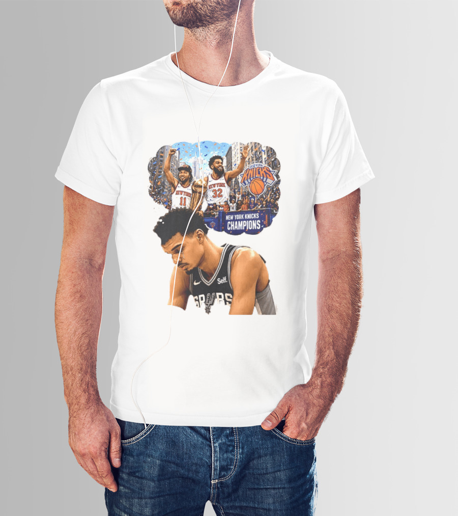 Victor Wembanyama Spurs Dreaming Jalen Brunson Karl Anthony Towns Knicks Champions T-Shirt