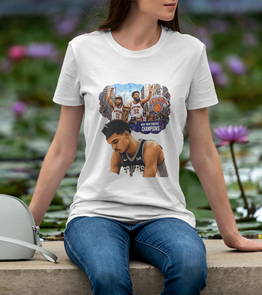 Victor Wembanyama Spurs Dreaming Jalen Brunson Karl Anthony Towns Knicks Champions T-Shirt