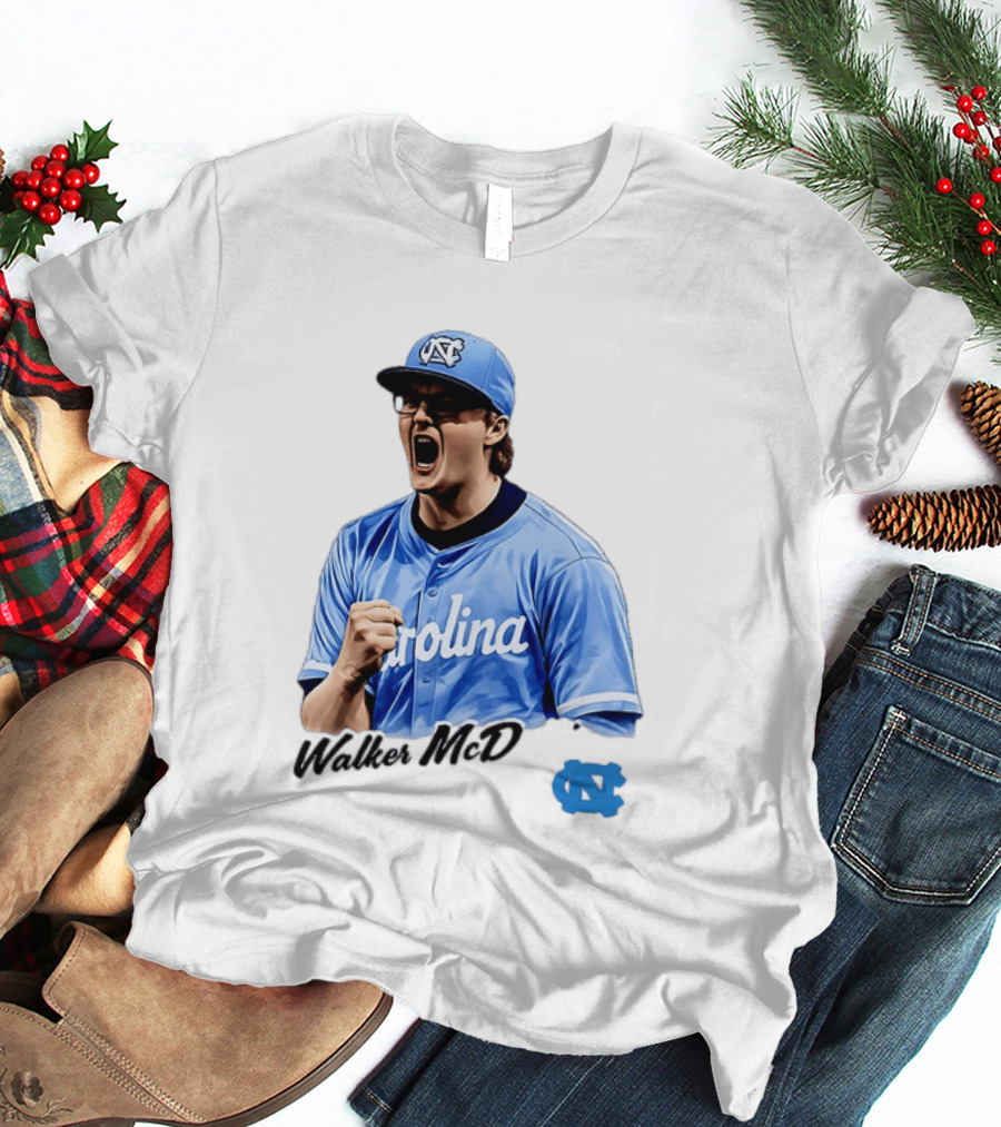 Walker McD North Carolina Tar Heels Baseball Carolina Blue Team Spirit T-Shirt