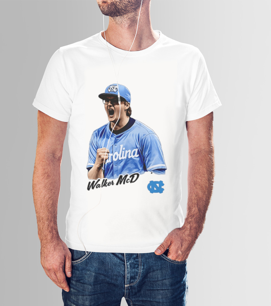 Walker McD North Carolina Tar Heels Baseball Carolina Blue Team Spirit T-Shirt