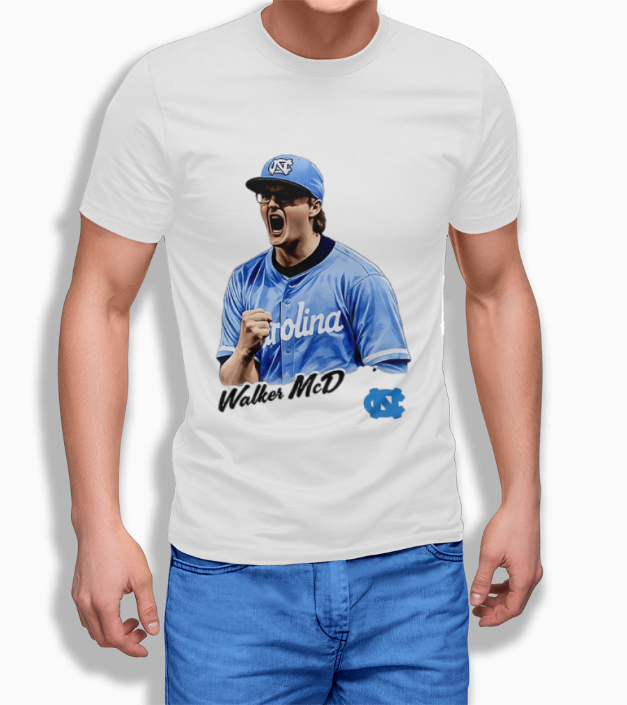 Walker McD North Carolina Tar Heels Baseball Carolina Blue Team Spirit T-Shirt