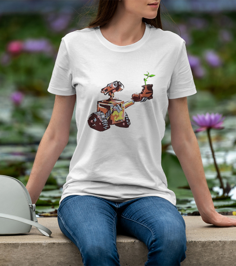 Pixar WALL E Holding Boot With Plant Iconic Scene T-Shirt
