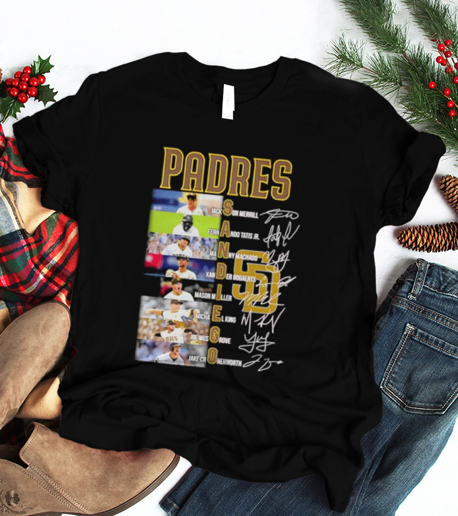 Padres San Diego Jackson Merrill Fernando Tatis Jr Manny Machado MLB Team Logos T-Shirt