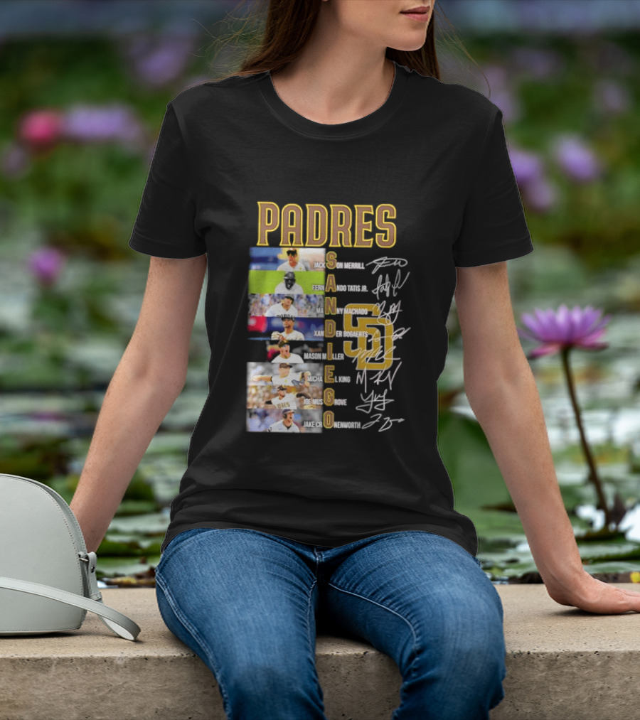 Padres San Diego Jackson Merrill Fernando Tatis Jr Manny Machado MLB Team Logos T-Shirt