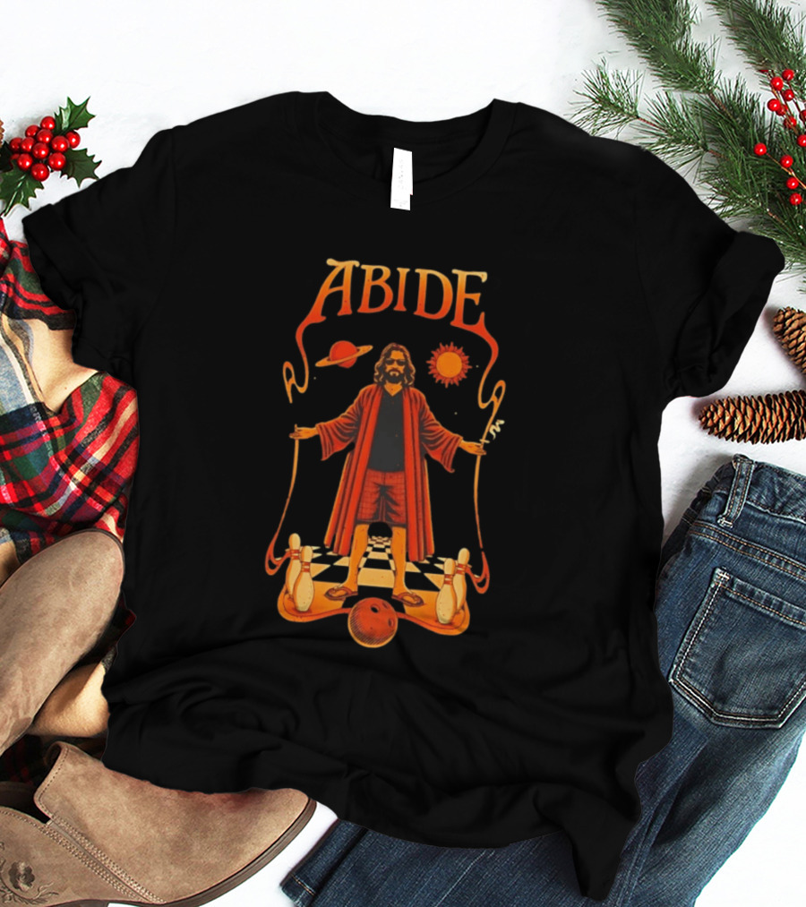 The Big Lebowski Abide Dude Bowling Solar System T-Shirt