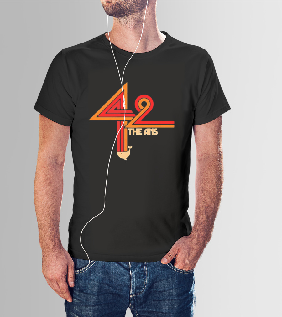 The Hitchhiker's Guide To The Galaxy 42 The Answer Text With Whale T-Shirt
