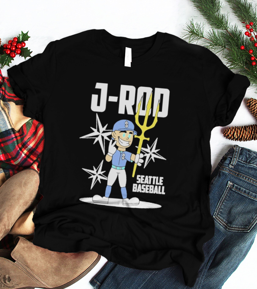 J Rod Seattle Baseball Julio Rodríguez Cartoon Trident Stars T-Shirt