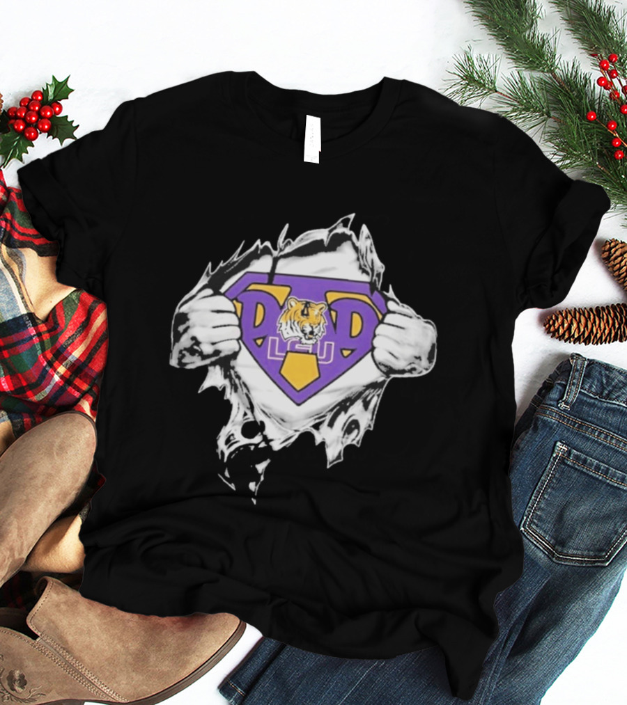 LSU Tigers Super Dad Ripped Chest T-Shirt