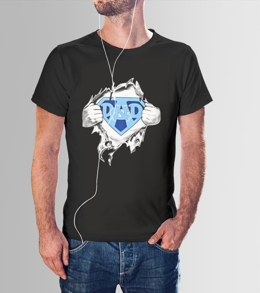 North Carolina Tar Heels NCAA Super Dad Happy Father's Day T-Shirt