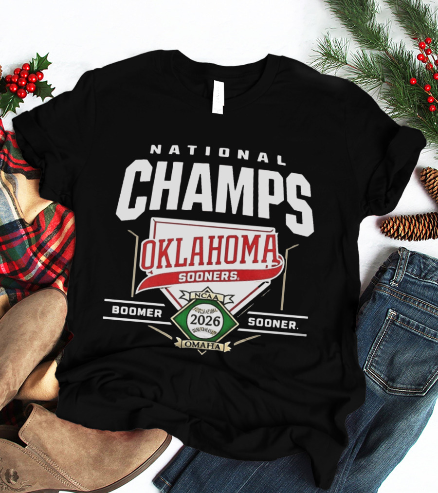 Oklahoma Sooners NCAA National Champs 2026 Omaha Boomer Sooner T-Shirt