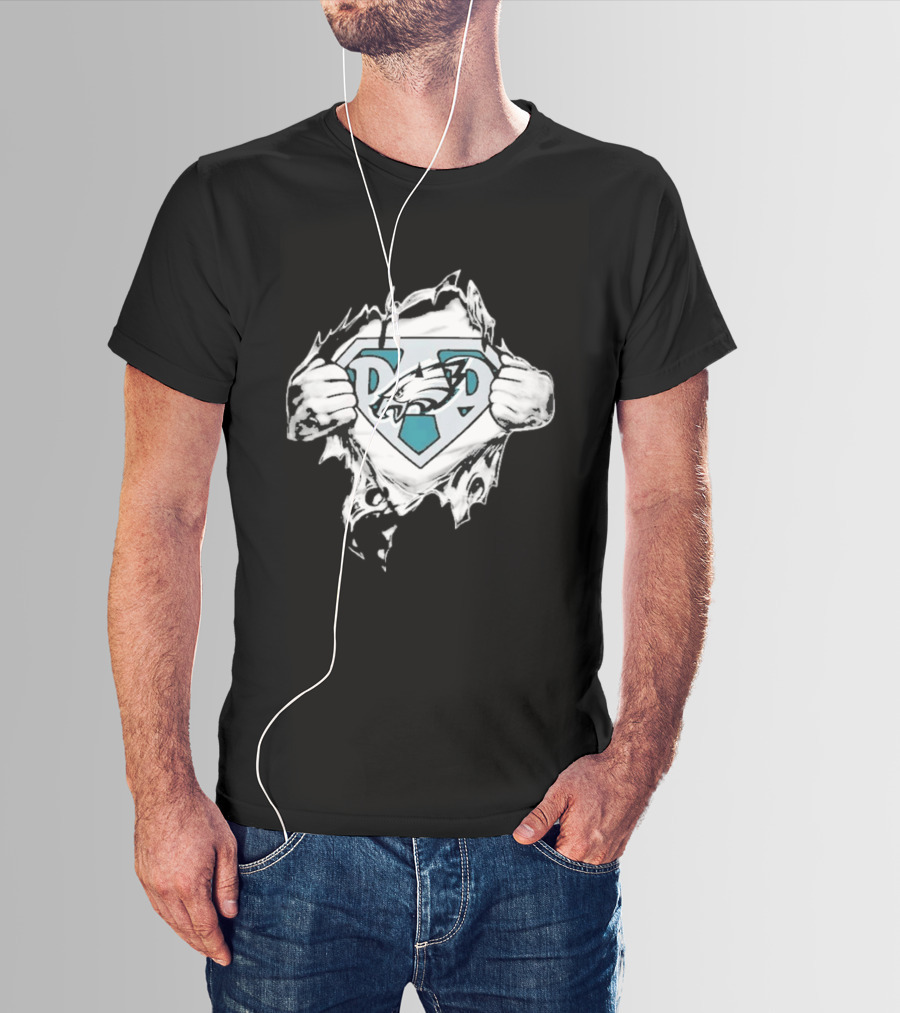 Philadelphia Eagles Super Dad Ripped Chest Fan T-Shirt