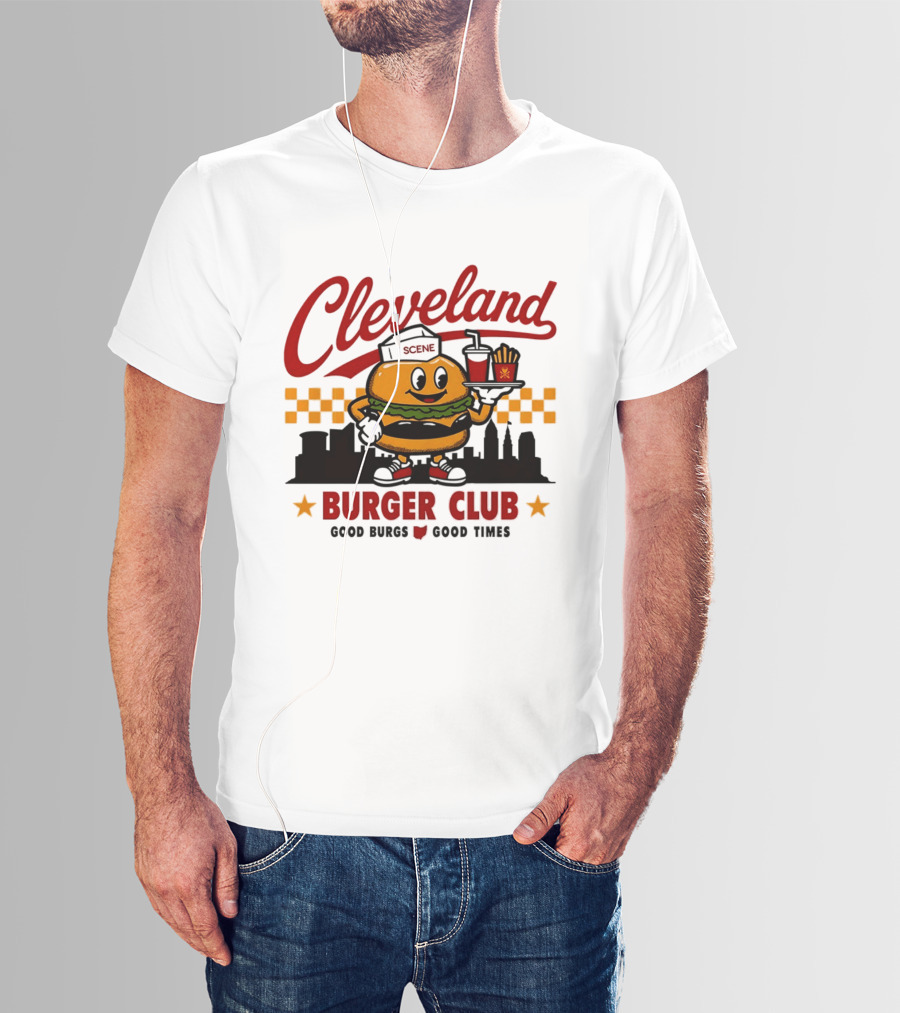 Cleveland Scene Burger Club City Skyline Good Burgs Good Times T-Shirt