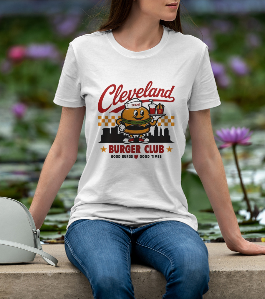 Cleveland Scene Burger Club City Skyline Good Burgs Good Times T-Shirt