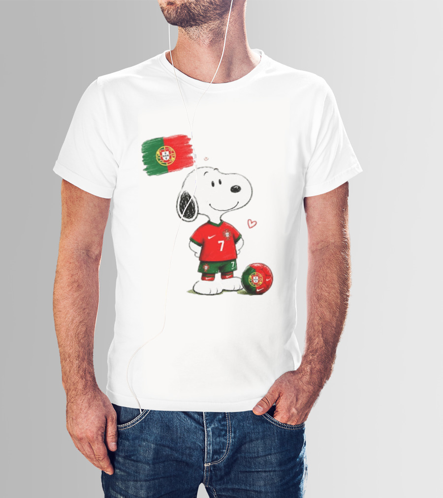 Cristiano Ronaldo Snoopy Portugal Football Number 7 Nike T-Shirt
