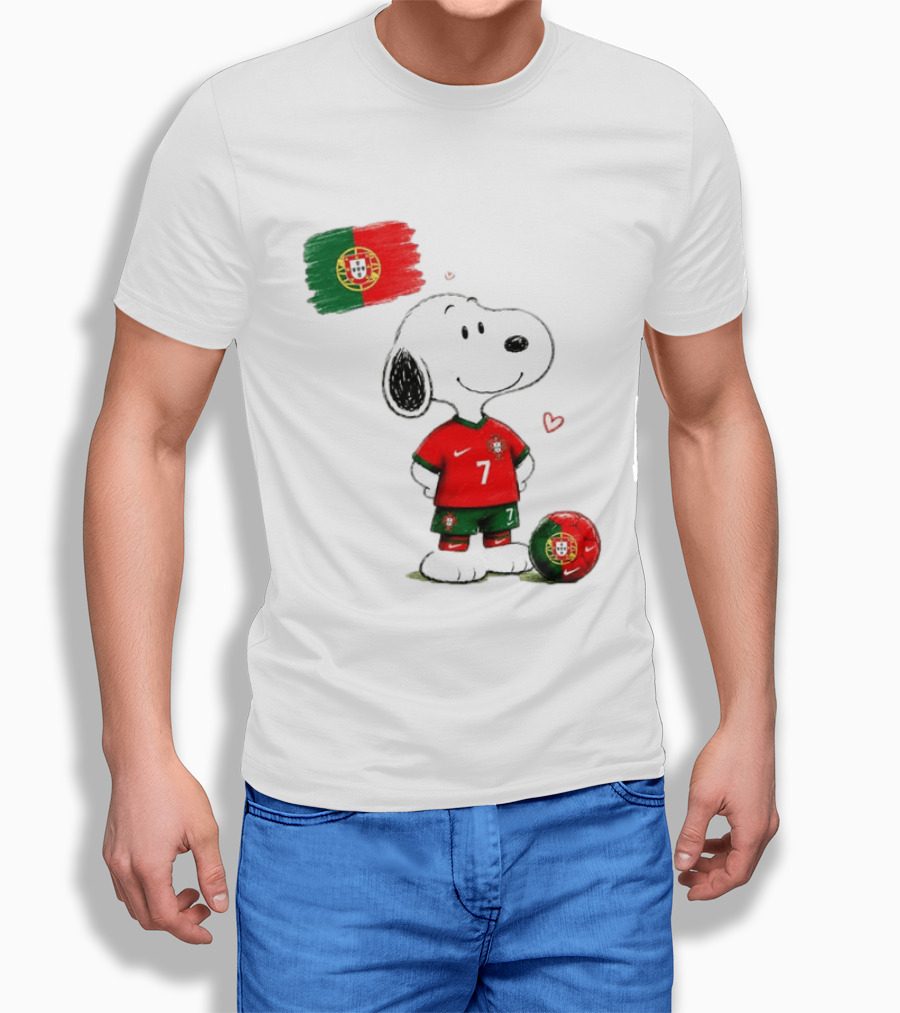 Cristiano Ronaldo Snoopy Portugal Football Number 7 Nike T-Shirt