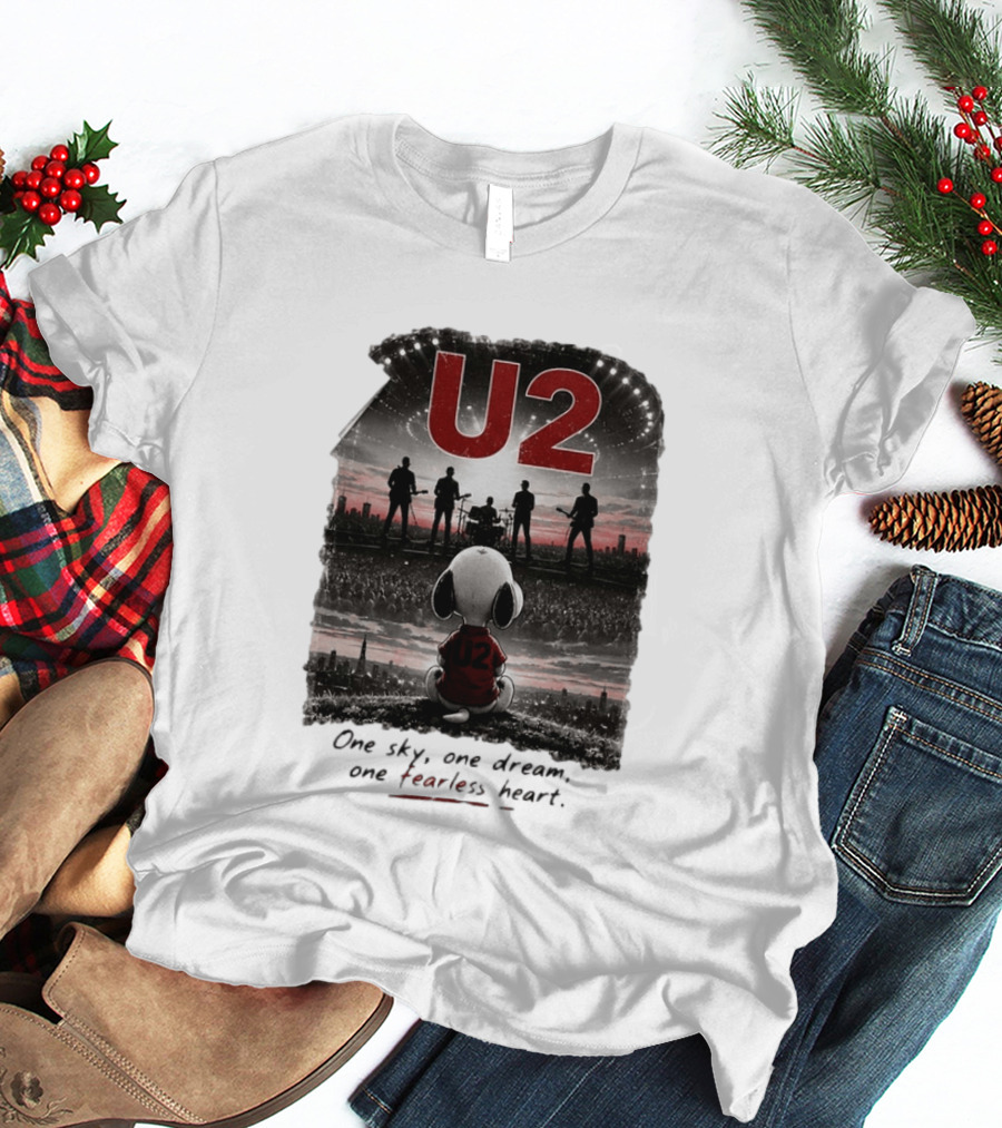 U2 Snoopy One Sky One Dream One Fearless Heart T-Shirt