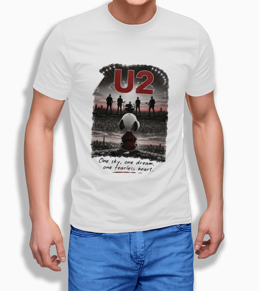 U2 Snoopy One Sky One Dream One Fearless Heart T-Shirt