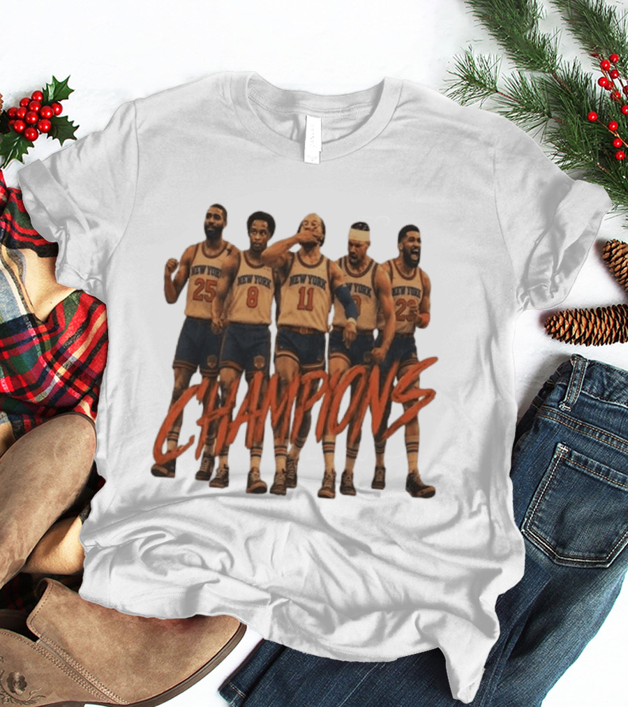 New York Knicks Champions Jalen Brunson Karl Anthony Towns Madison Square Garden NBA Basketball T-Shirt