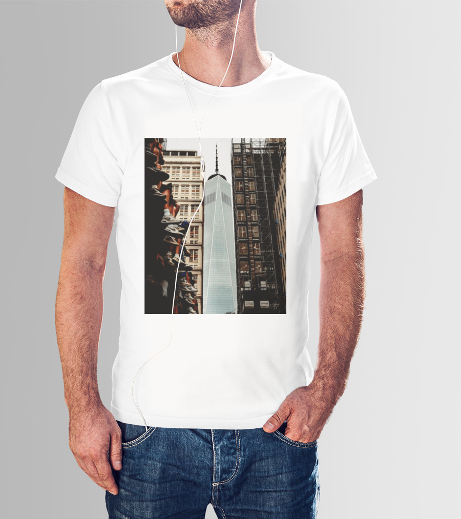 Jalen Brunson New York Knicks One World Trade Center Basketball Sneakers T-Shirt