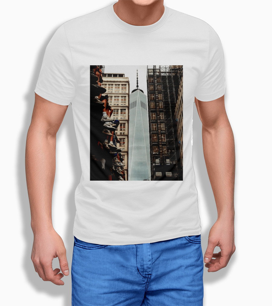 Jalen Brunson New York Knicks One World Trade Center Basketball Sneakers T-Shirt