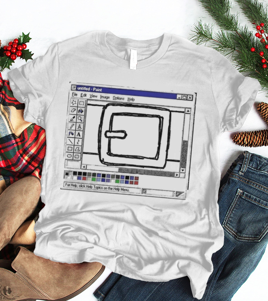 90s MS Paint Interface With Belt Buckle T-Shirt