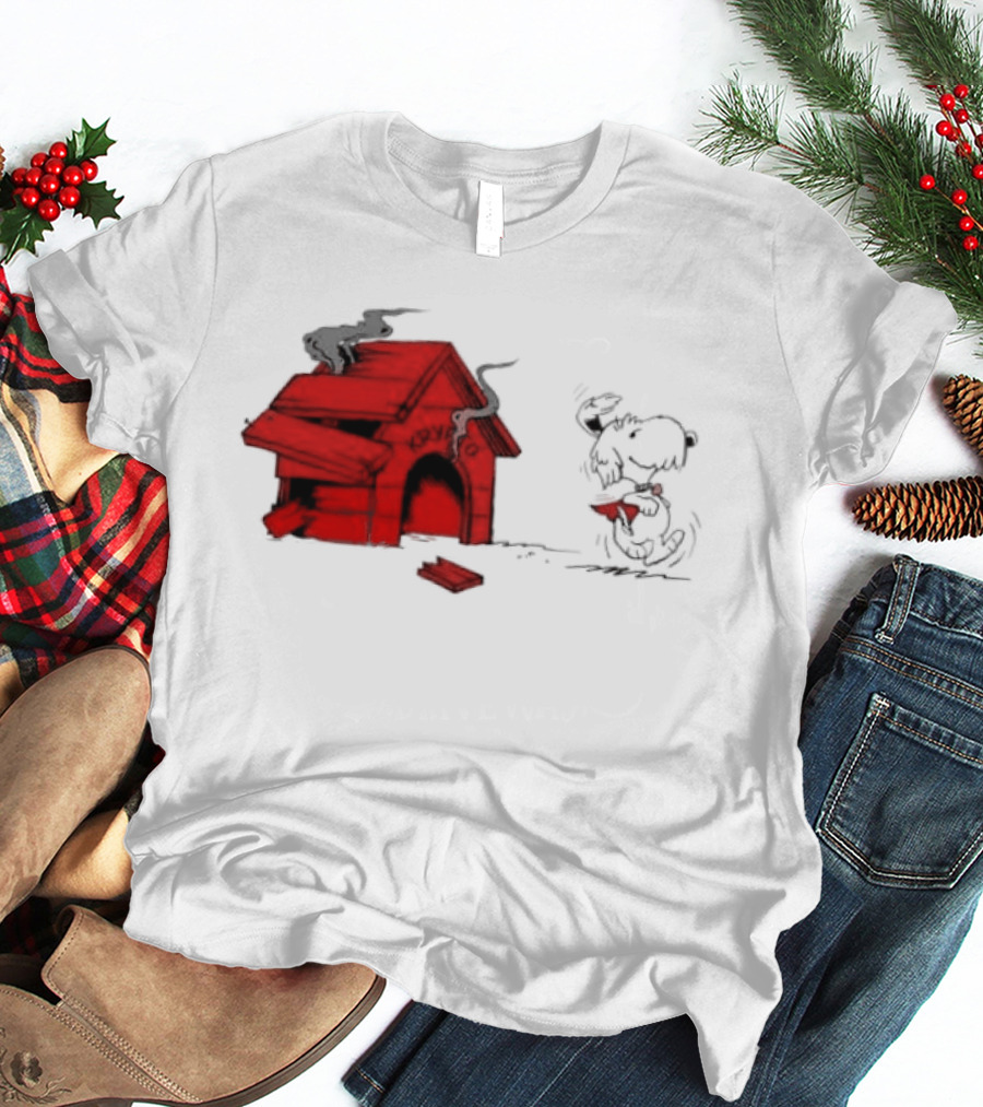 Krypto The Superdog Peanuts Snoopy Comic Book House Destruction Scene T-Shirt