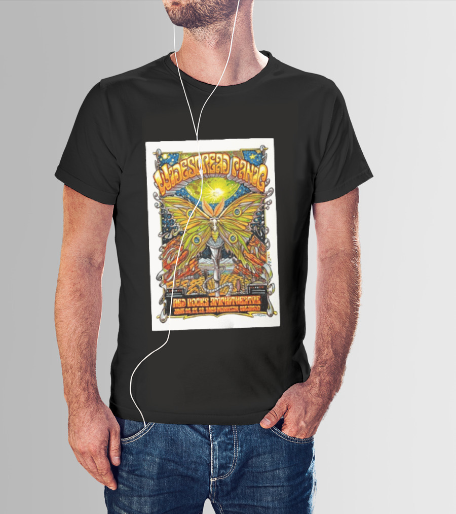 Widespread Panic June 26 28 2026 Red Rocks Amphitheatre Morrison Colorado Moth And Cosmic Sky T-Shirt