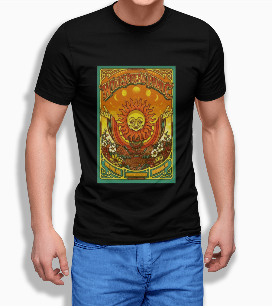 Widespread Panic Red Rocks June 26 28 2026 Morrison Colorado Sun And Moon T-Shirt