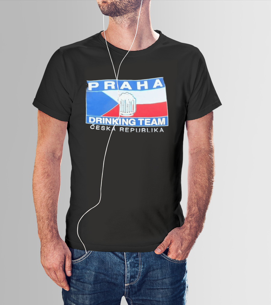 PRAHA Drinking Team Ceska Republika Flag Beer T-Shirt