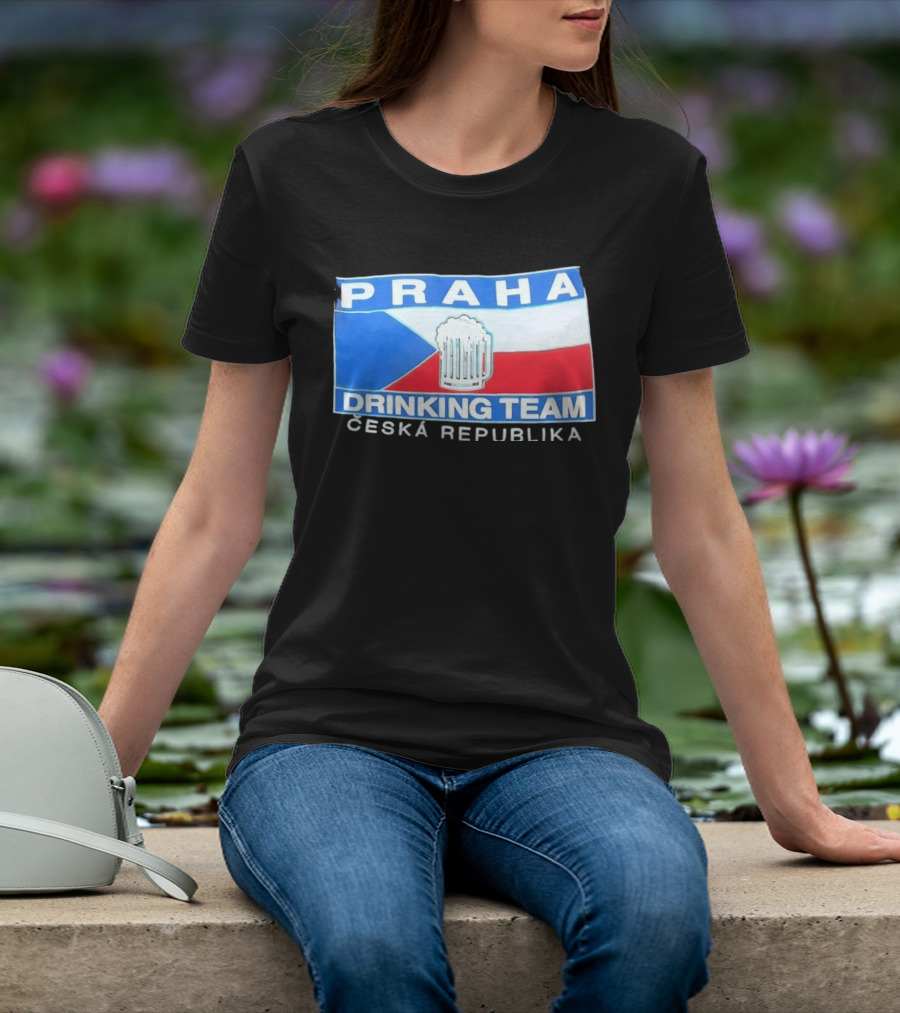 PRAHA Drinking Team Ceska Republika Flag Beer T-Shirt