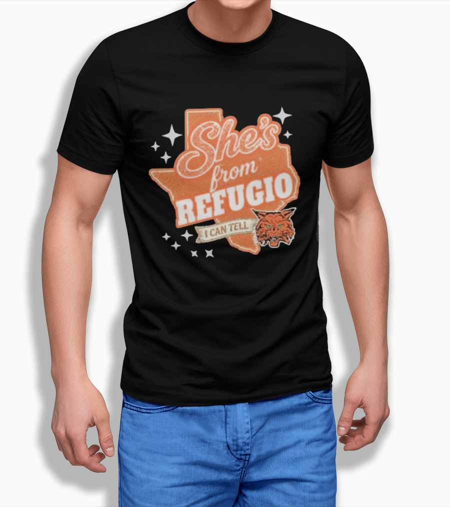 She's From Refugio I Can Tell Texas Wildcat Stars T-Shirt
