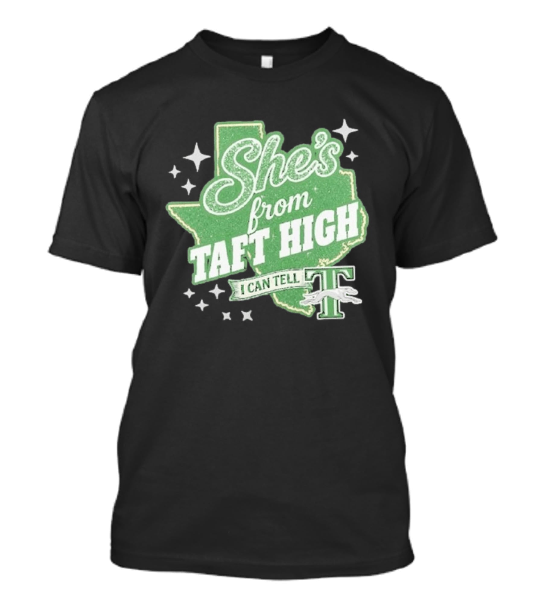 She's From Taft High I Can Tell With Stars And Sparkle Texas Map T-Shirt