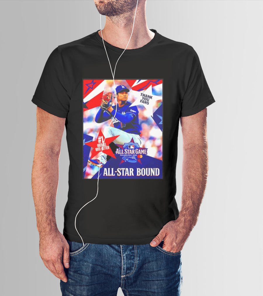 All Star Game Philadelphia 2026 Shohei Ohtani Los Angeles Dodgers All Star Bound Thank You Fans #1 Overall Vote Getter T-Shirt